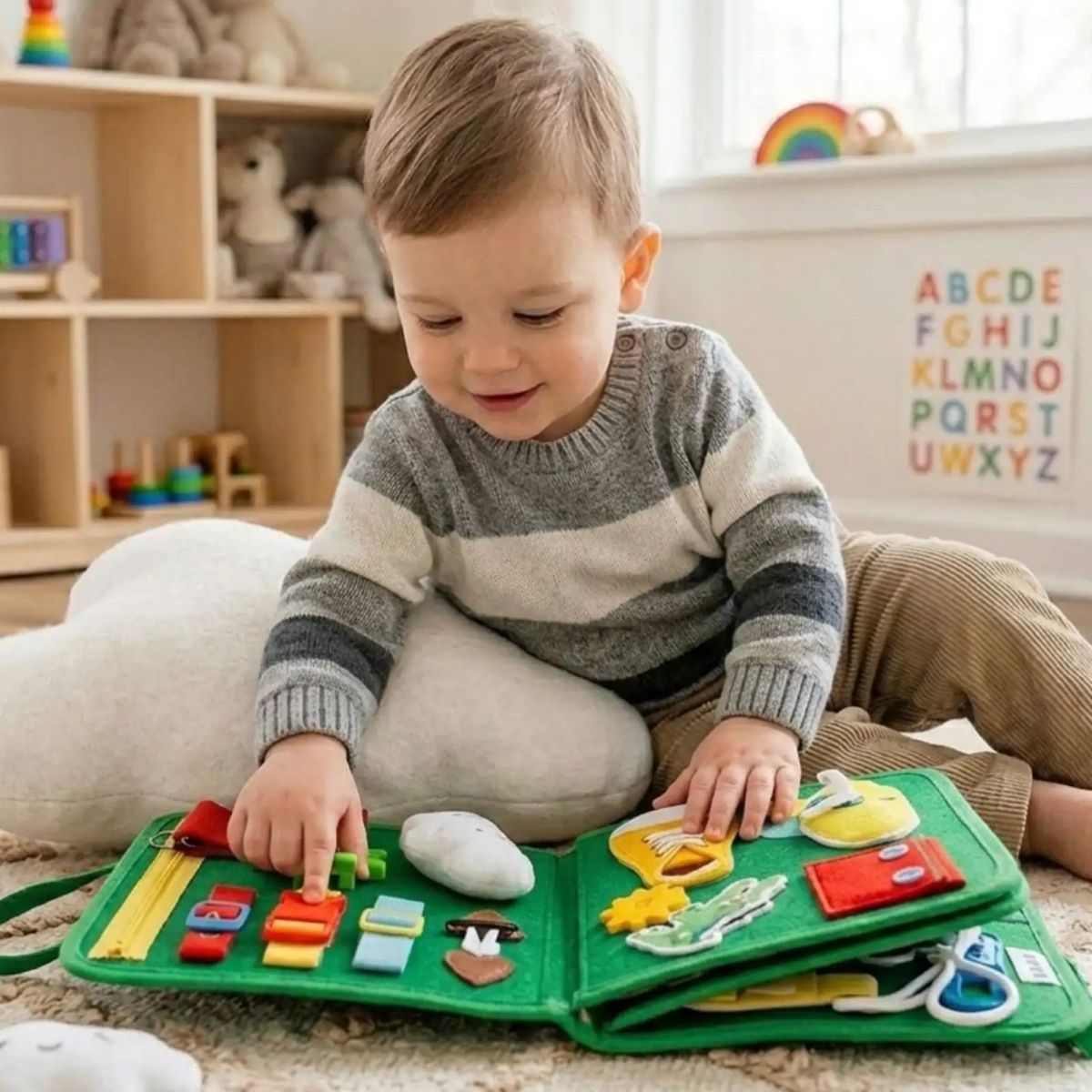 GENERICO - Libro Sensorial Montessori 3 en 1 Juguete Educativo Didáctico