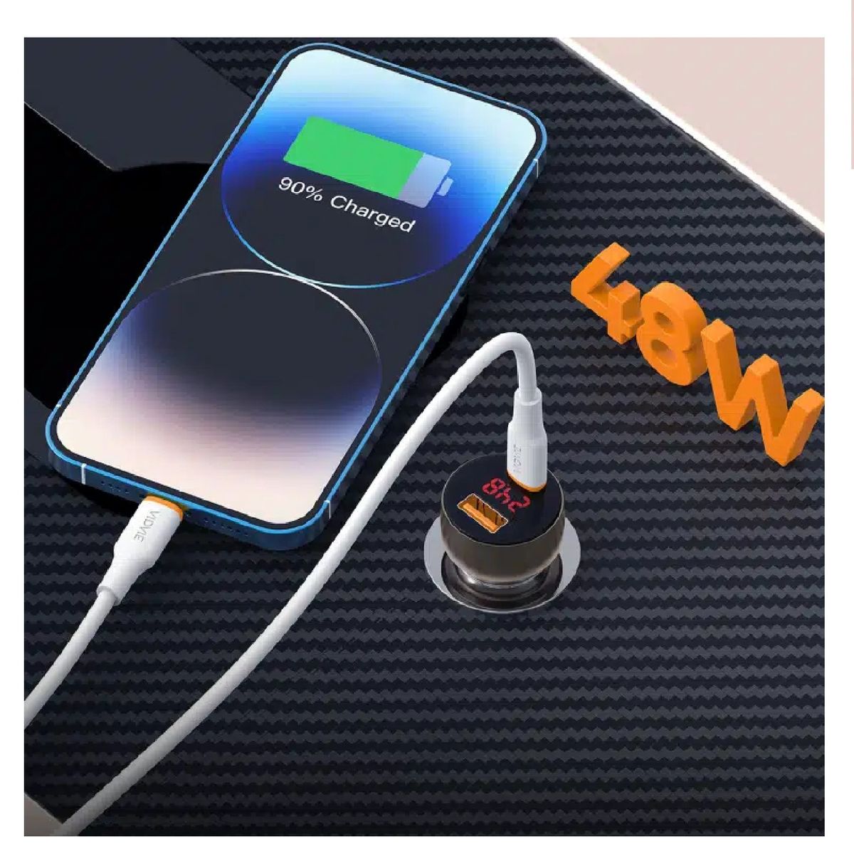 GENERICO - Cargador de coche USB-A + USB-C 48W