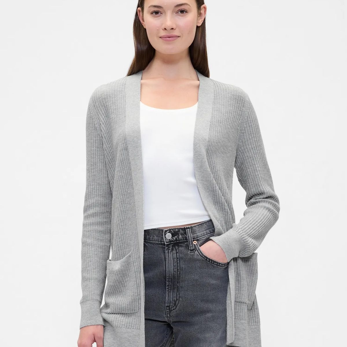 GAP - Sweater Cárdigan Gap Clásico Open Mujer