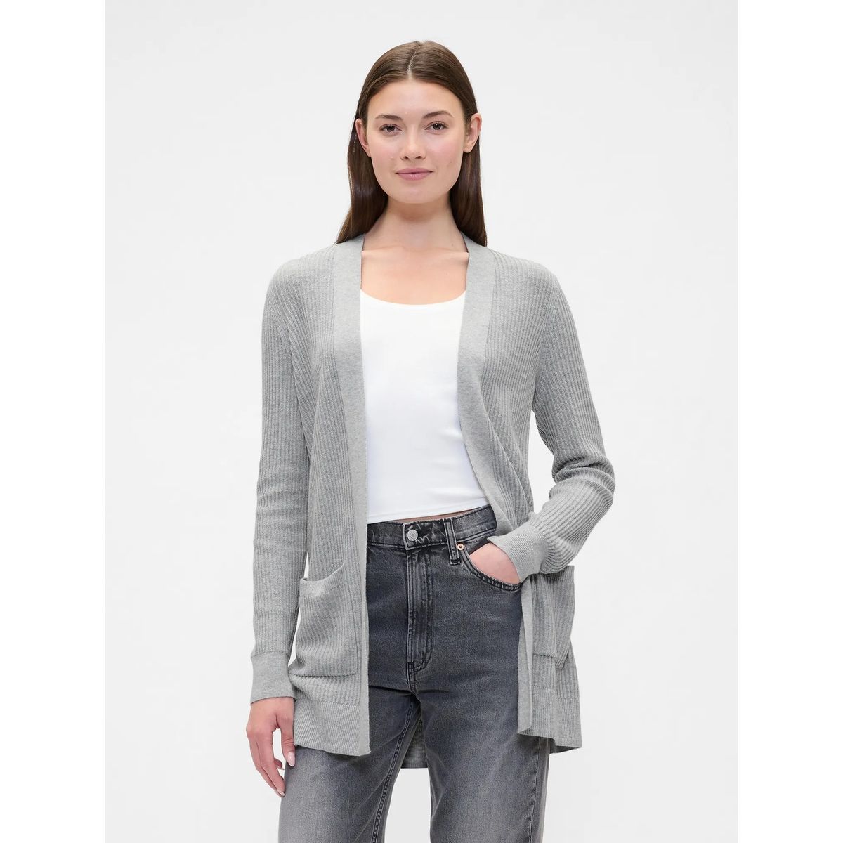 GAP - Sweater Cárdigan Gap Clásico Open Mujer