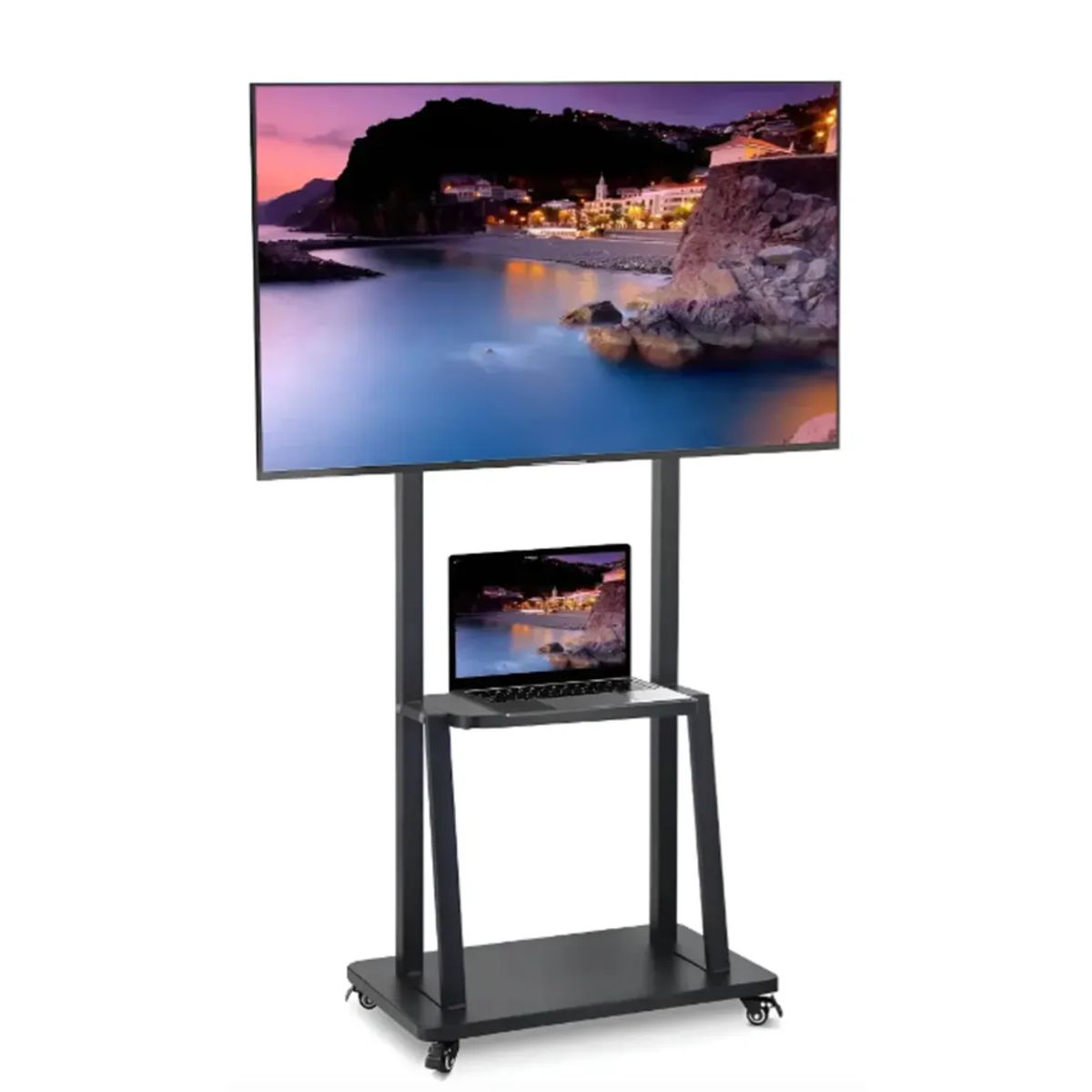 GENERICO - Soporte Tv Rack Movil Con Ruedas 32 A 75 Pulgada Negro