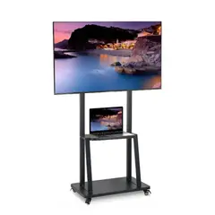 GENERICO - Soporte Tv Rack Movil Con Ruedas 32 A 75 Pulgada Negro