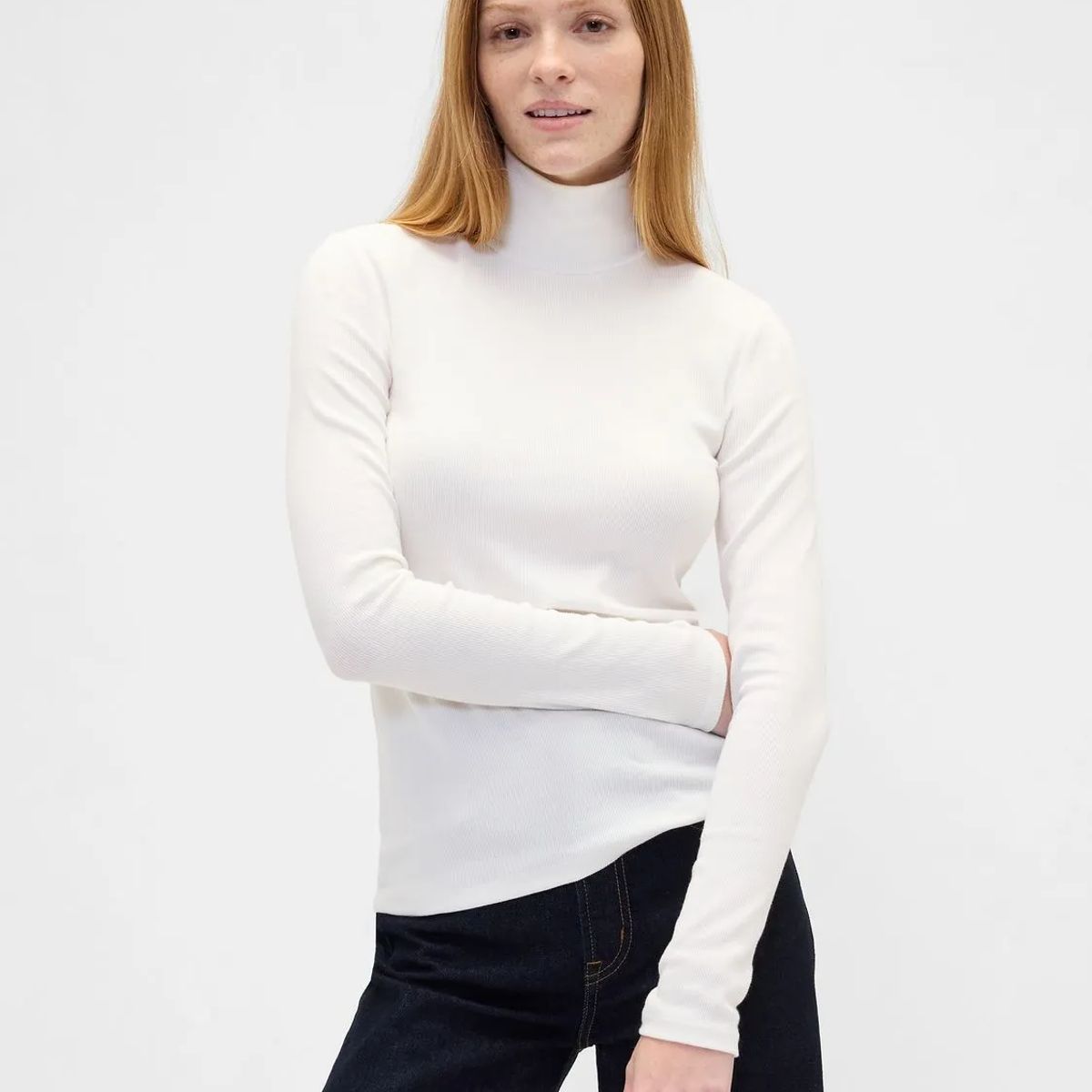 GAP - Polera Mujer Gap Manga Larga Tneck Blanco