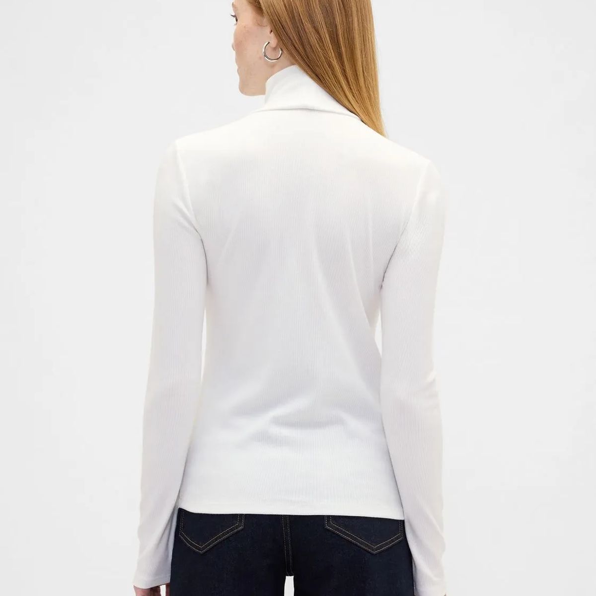 GAP - Polera Mujer Gap Manga Larga Tneck Blanco