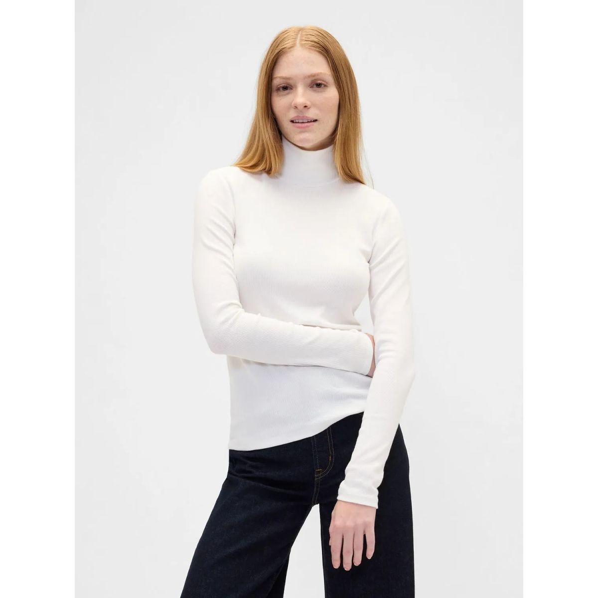 GAP - Polera Mujer Gap Manga Larga Tneck Blanco