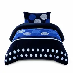 GENERICO - Plumón Plush-Sherpa Azul 1.5 Plazas Ultra Suave Abrigo Invierno Premium