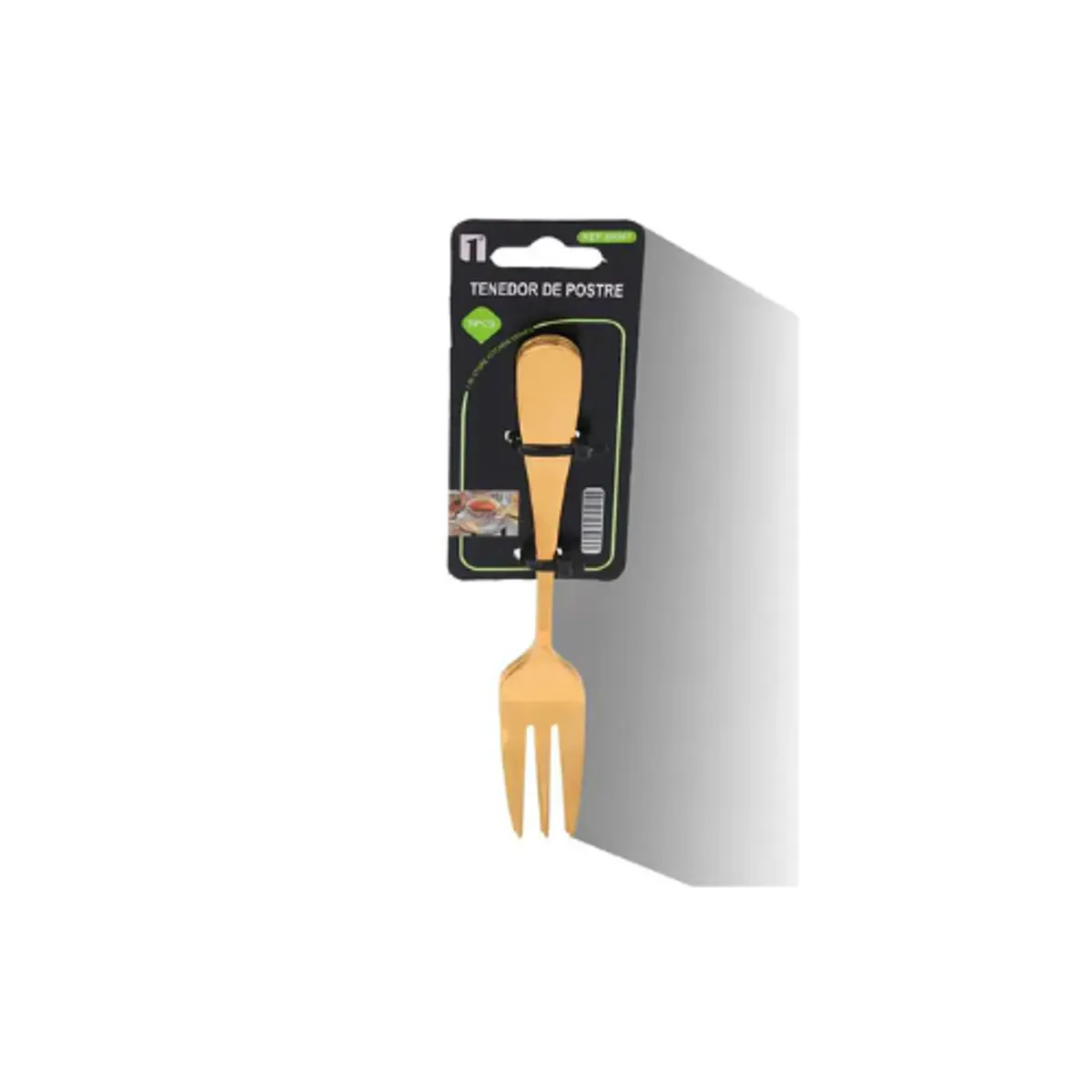 GENERICO - Tenedor Para Postre 3pcs Dorado 13.8cm