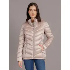 CALVIN KLEIN - Parka Puffer con Gorro Rosado