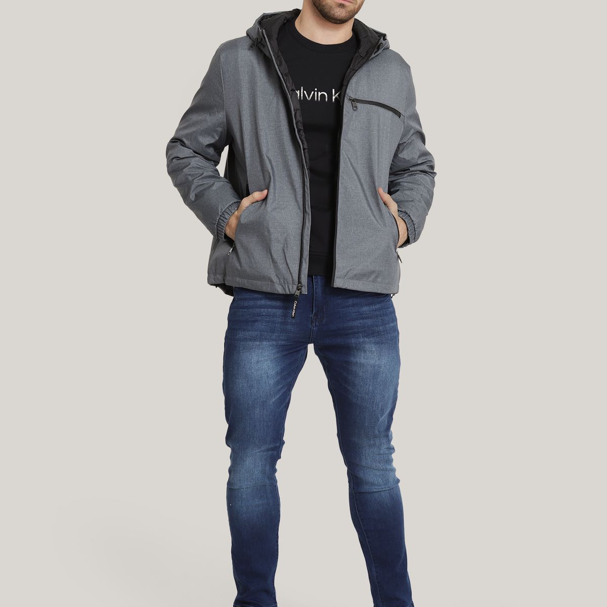 CALVIN KLEIN - Chaqueta Stretch Gris Calvin Klein