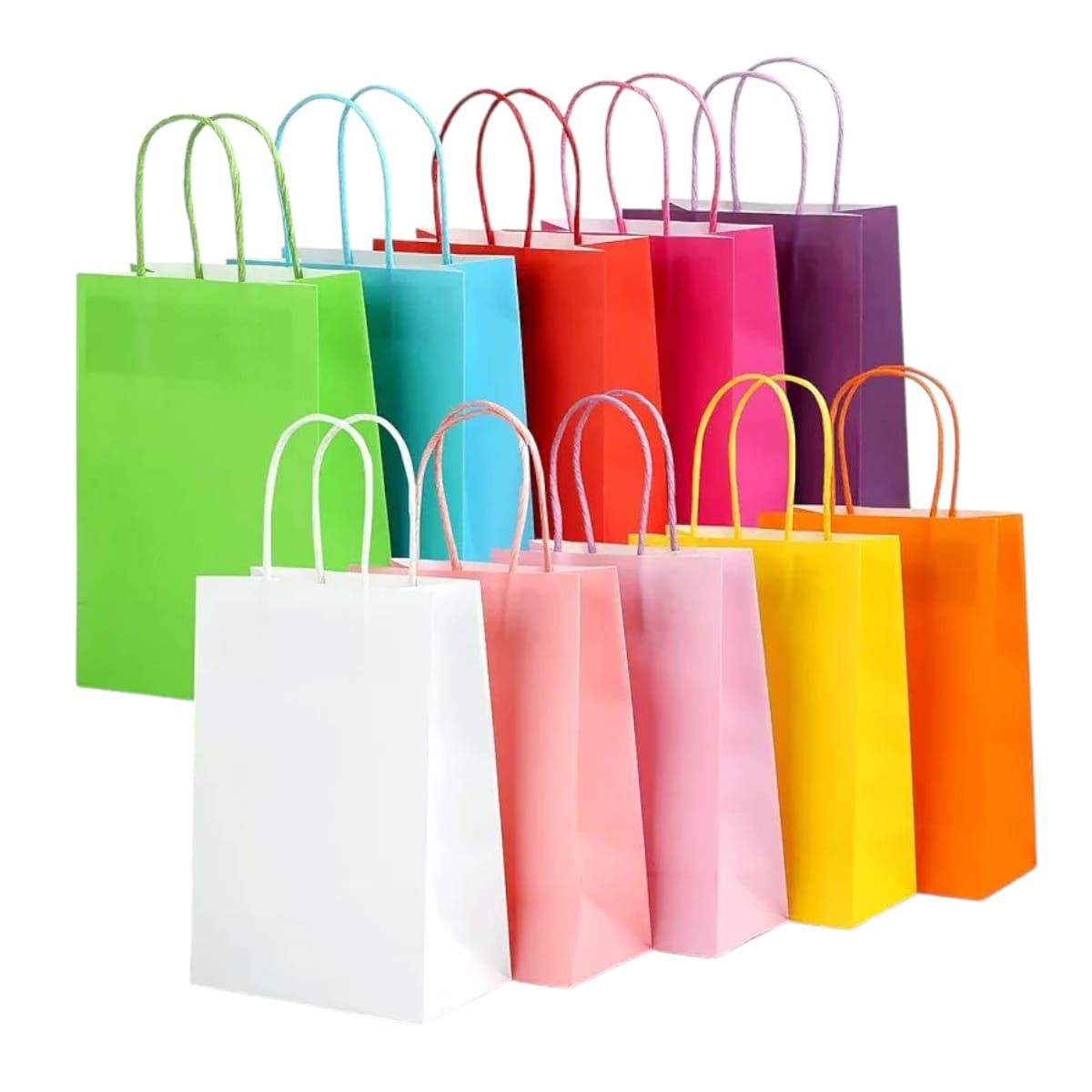 GENERICO - Pack 12 Bolsas de Regalo COLORES
