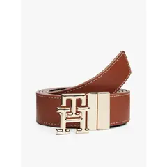 TOMMY HILFIGER - Cinturón Reversible Monogram Café