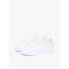 TOMMY HILFIGER - Zapatillas Foxing De Cuero Blanco