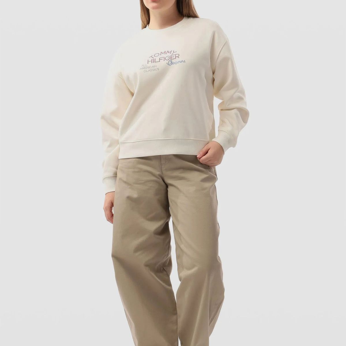 TOMMY HILFIGER - Polerón Con Logo Gráfico Blanco Tommy Hilfiger