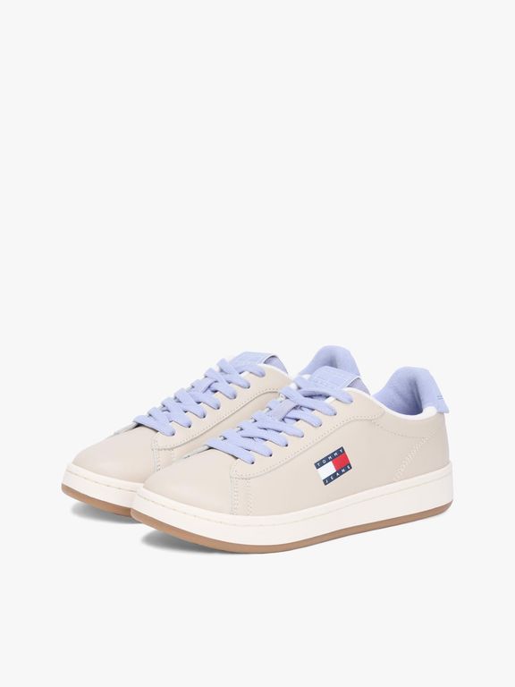 Zapatillas Archive De Cuero Beige Tommy Jeans