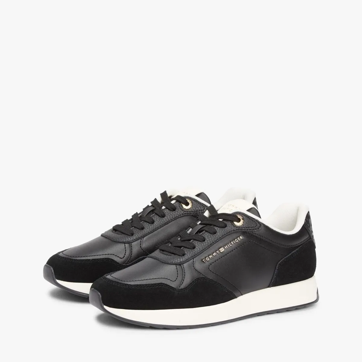 TOMMY HILFIGER - Zapatillas Monogram De Cuero Negro Tommy Hilfiger