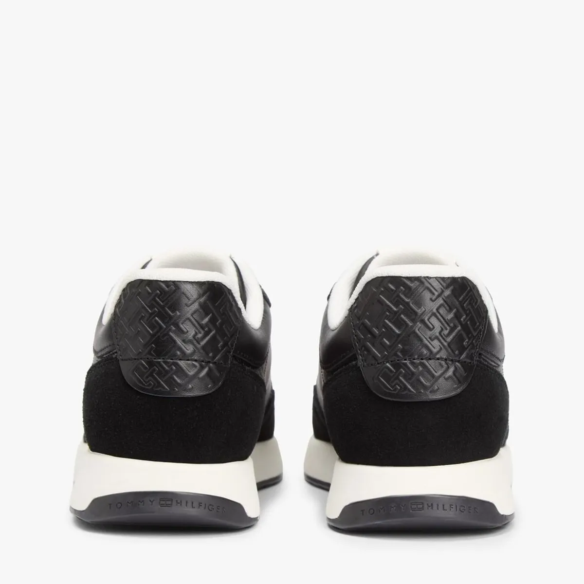 TOMMY HILFIGER - Zapatillas Monogram De Cuero Negro Tommy Hilfiger
