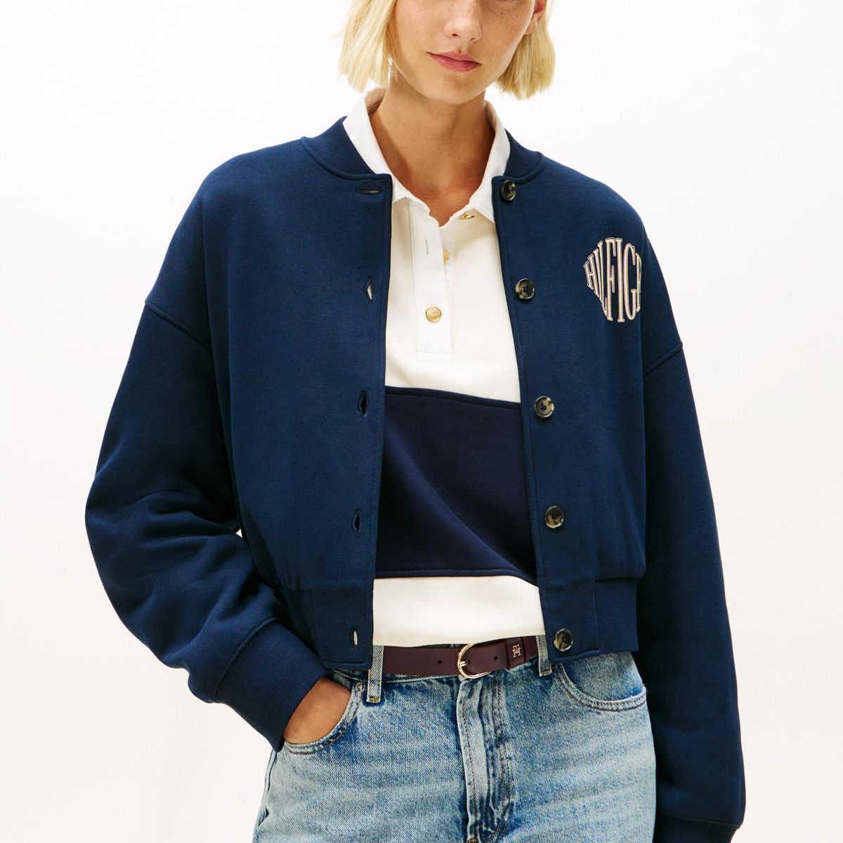 TOMMY HILFIGER - Chaqueta Varsity Fleece Bomber Azul Tommy Hilfiger