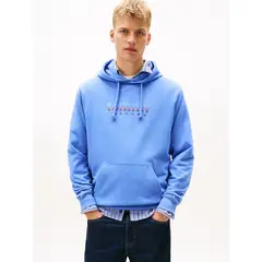 TOMMY HILFIGER - Polerón Hoodie Con Logo Celeste Tommy Jeans