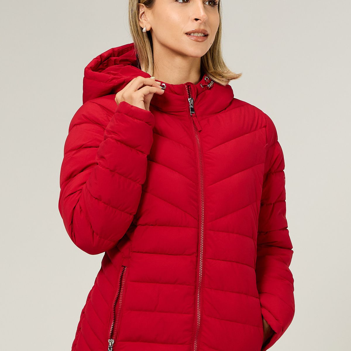TOMMY HILFIGER - Parka Ligera Acolchada Rojo Tommy Hilfiger