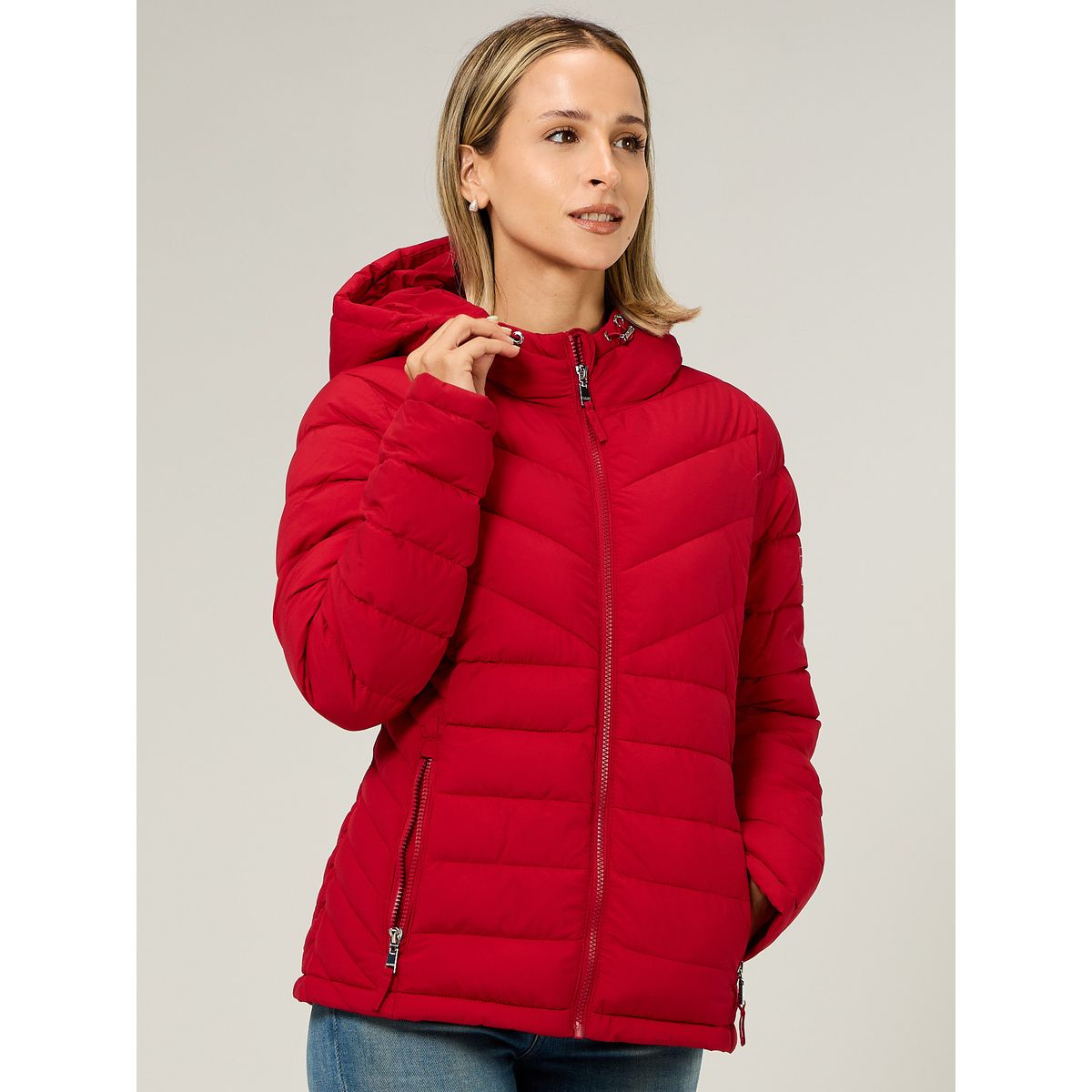 TOMMY HILFIGER - Parka Ligera Acolchada Rojo Tommy Hilfiger