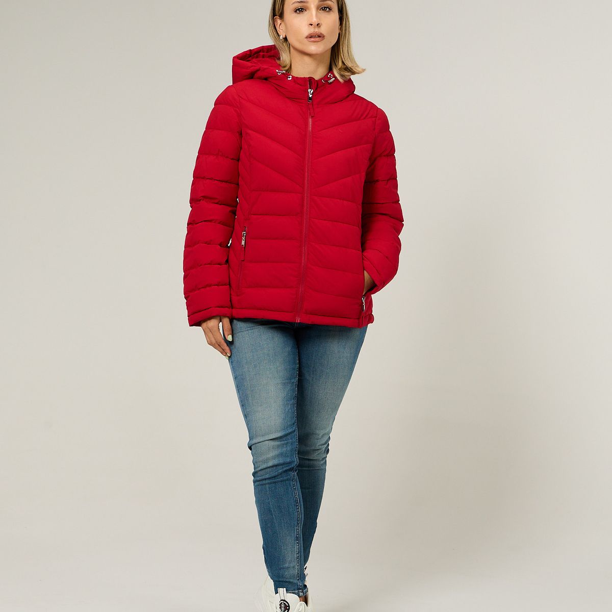 TOMMY HILFIGER - Parka Ligera Acolchada Rojo Tommy Hilfiger