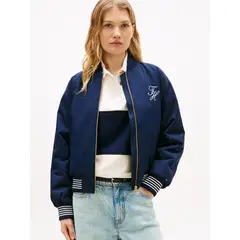 TOMMY HILFIGER - Chaqueta Bomber Con Logo Script Azul