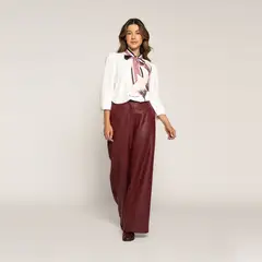 LUDOVICA - Blusa Renata Crudo Fluida Cuello Redondo Manga Larga
