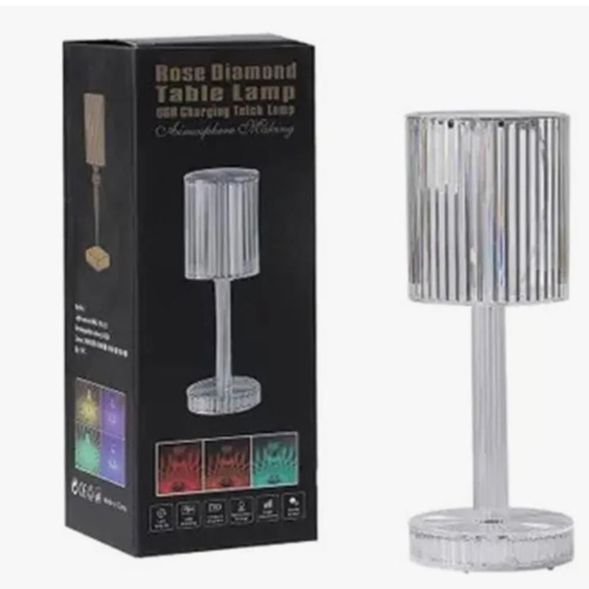 GENERICO - Lampara Rgb Táctil Control Remoto Y Cable Diseño Plateado