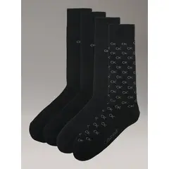 CALVIN KLEIN - Pack de 4 Calcetines de Vestir Negro