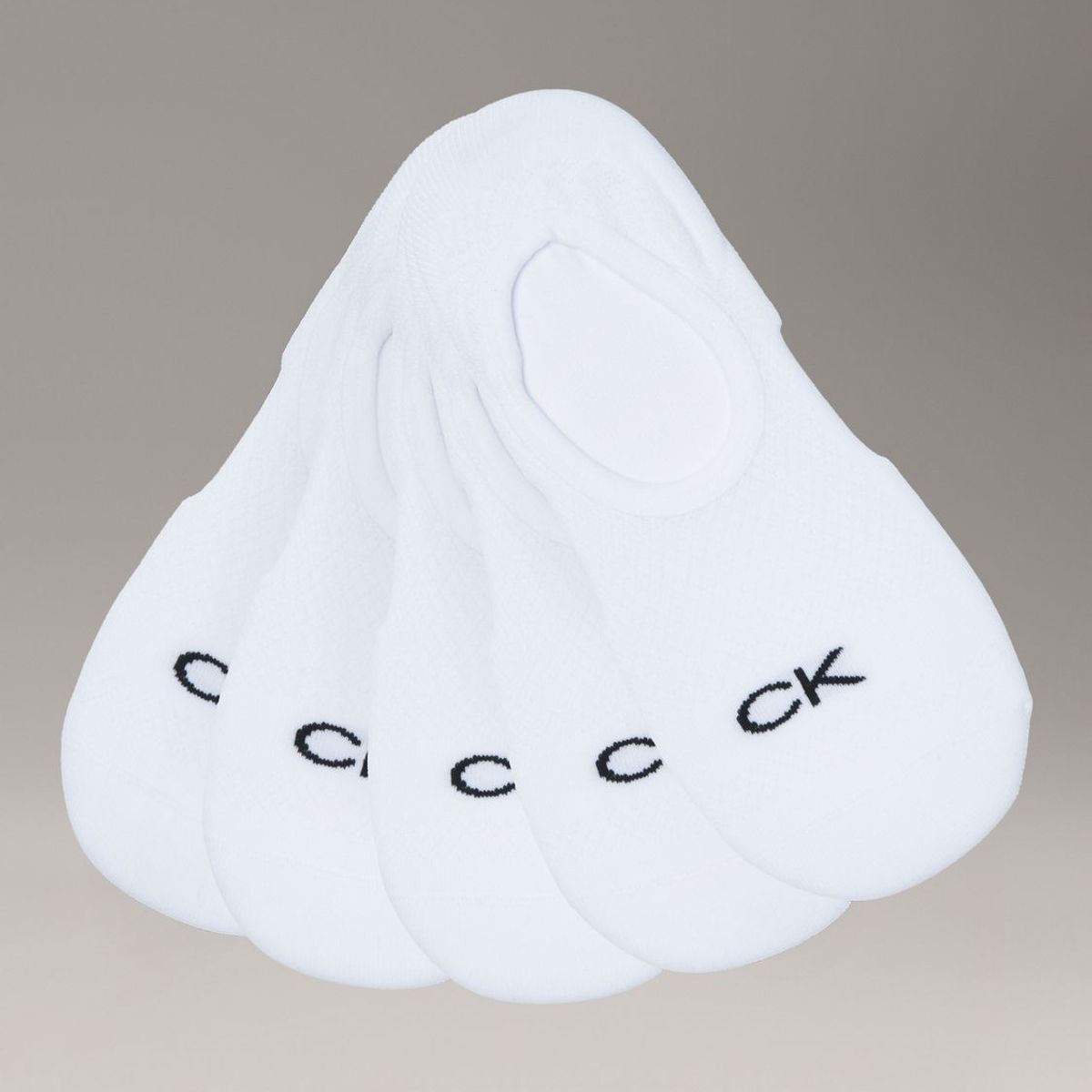 CALVIN KLEIN - Pack de 5 Calcetines Invisibles de Punto Liso Calvin Klein Blanco