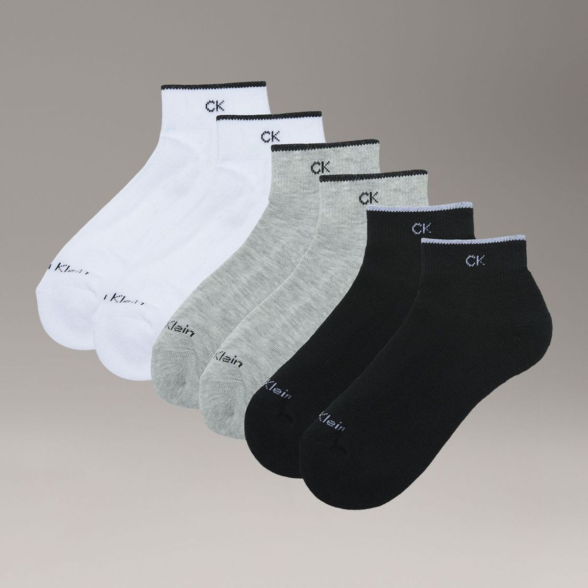 CALVIN KLEIN - Pack de 6 Calcetines Lisos Tobilleros Acolchados Calvin Klein Multicolor