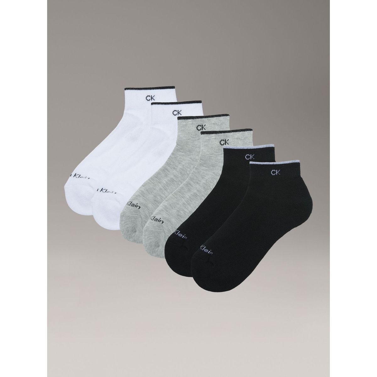 CALVIN KLEIN - Pack de 6 Calcetines Lisos Tobilleros Acolchados Calvin Klein Multicolor