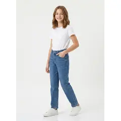 KIBOU - Pantalón Jeans Baggy Niña Mezclilla Azul Recto