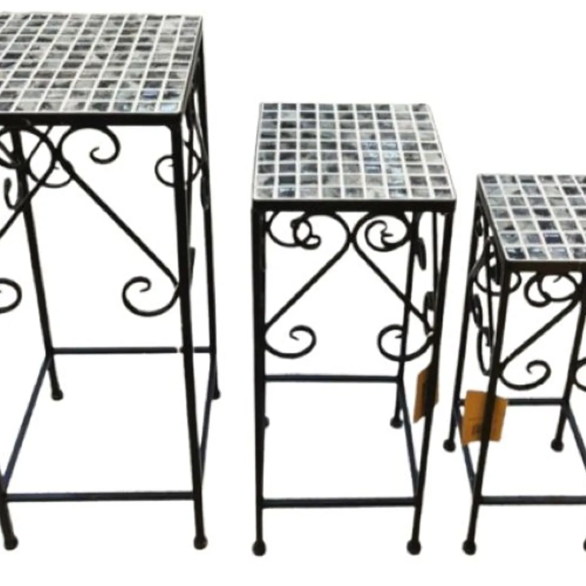 GENERICO - Set Porta Macetero Soporte Macetas Estante Metal Mosaico