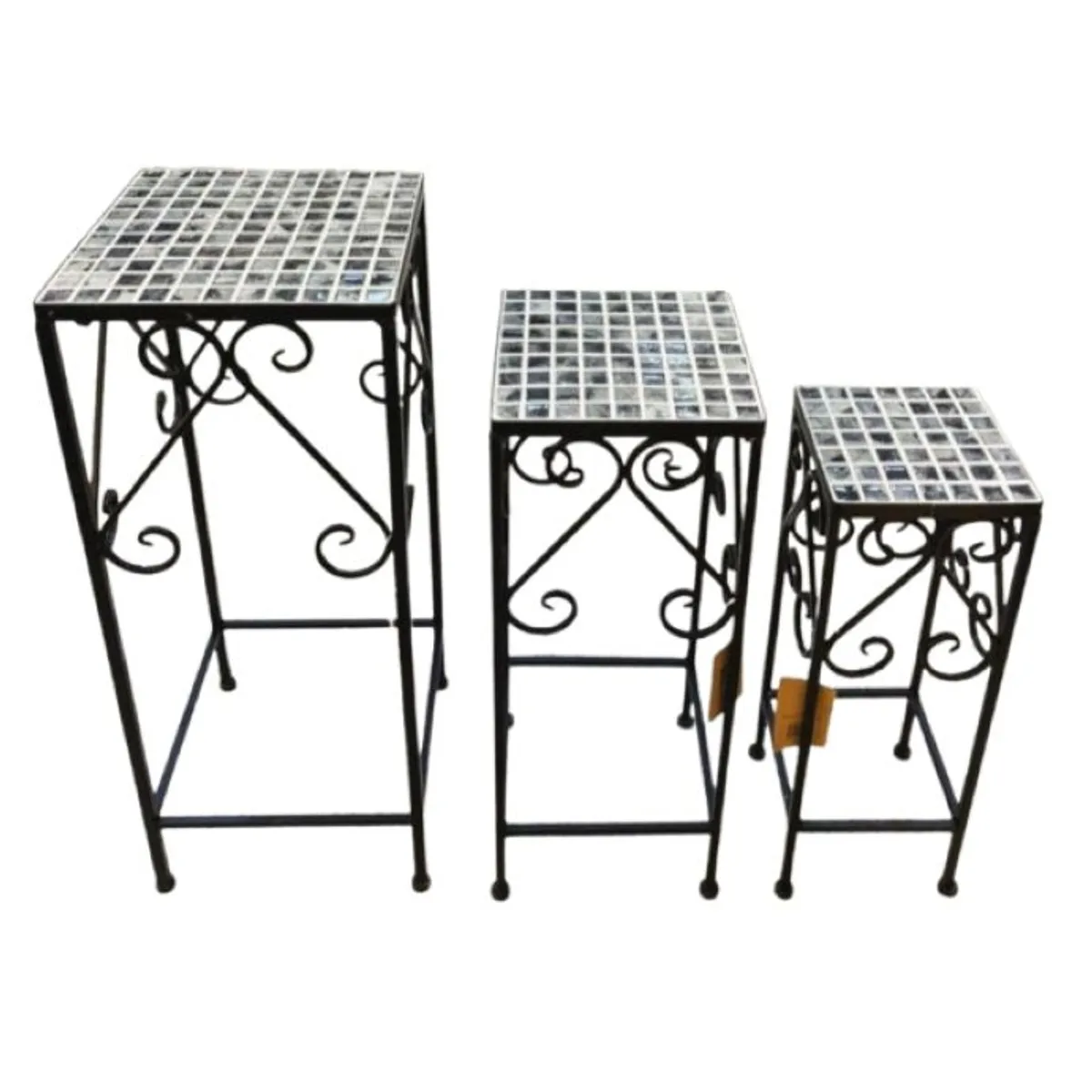 GENERICO - Set Porta Macetero Soporte Macetas Estante Metal Mosaico