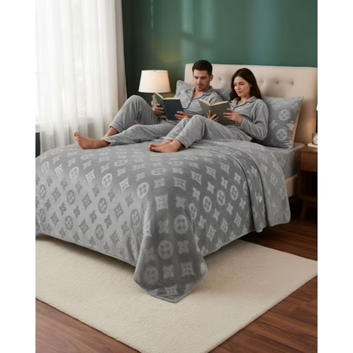 GENERICO - Set De Sabanas Polar Plush 2.5 King Plazas Gris
