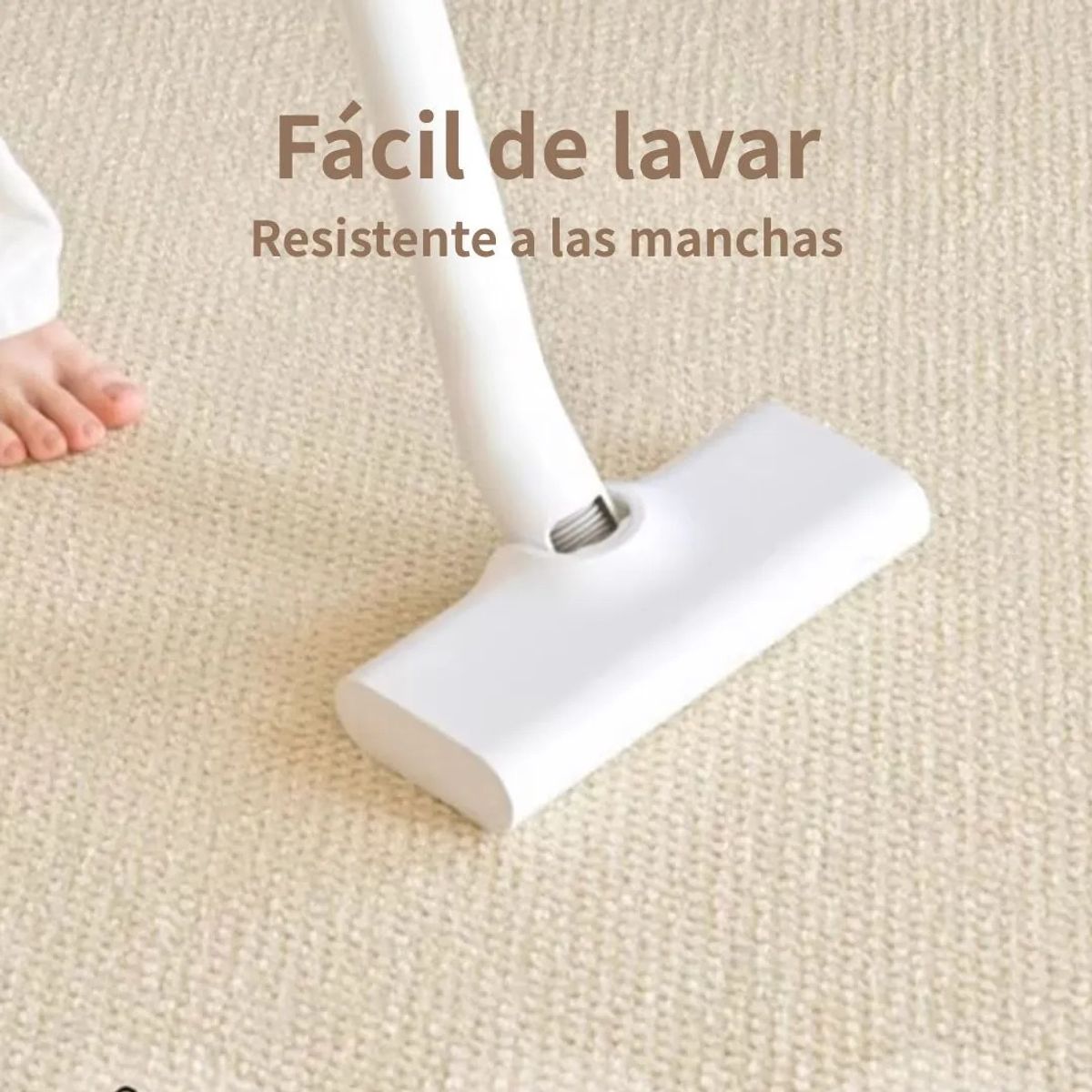 GENERICO - Alfombra Estilo Yute Tejida Para Living Resistente Mascotas 160x160 Redondo BLANCO