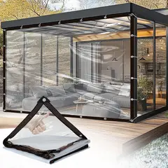 KUANGYE - 3 x 4 Mts Lonas Transparentes Resistentes Impermeables UV Con Ojales