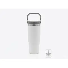 GENERICO - Vaso Termico Acero Inoxidable 900ml Antiderrame Blanco