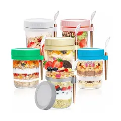 ATURE - 6pcs Frasco Vidrio Cocina Contenedore Hermético Tapa 480ml