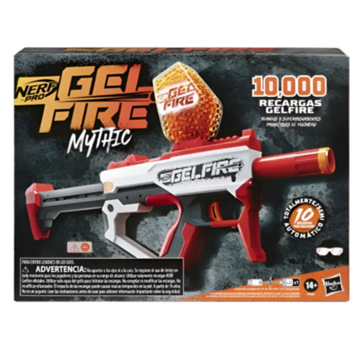 HASBRO - Lanzador Nerf Pro Gelfire Mythic 10.000 Recargas