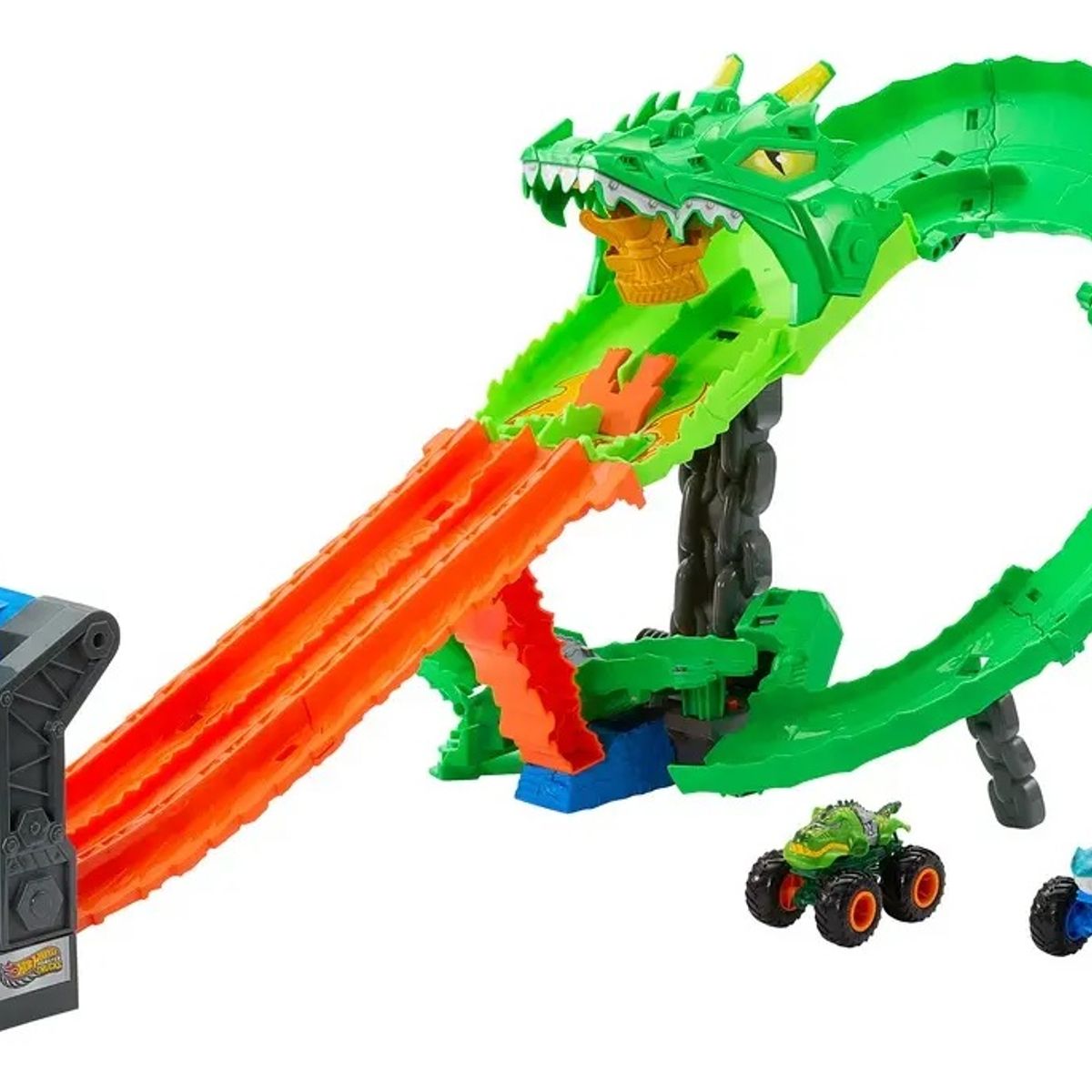 HOT WHEELS - Pista Monster Trucks Tiburones Vs Dinosaurios Hot Wheels
