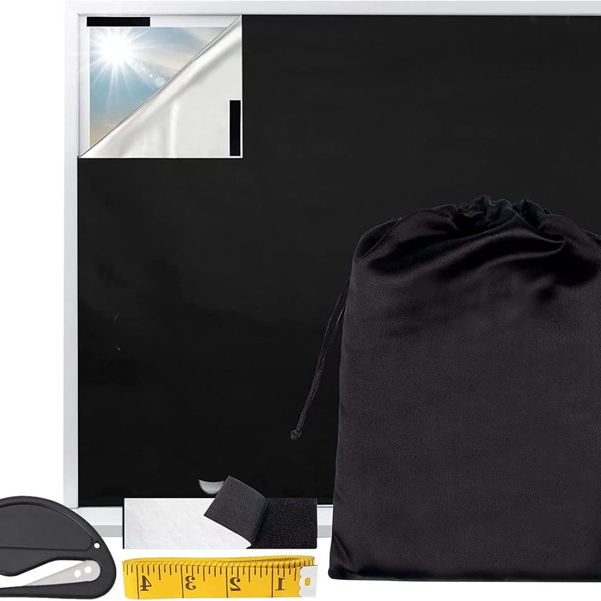 KUANGYE - Cortinas Blackout Portátiles, Se Puede Cortar, 1,45 X 3 M