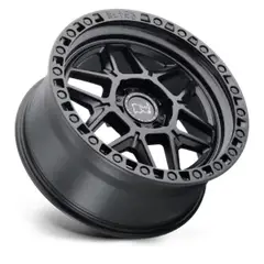 GENERAC - Juego 4 Llantas Black Rhino Kelso 17x9.0 - 6x139.7 - ET -12 - Matte Black w/ Black Bolts