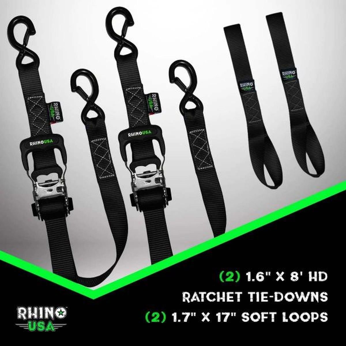 GENERAC - Pack x 2 Correas de Amarre Heavy Duty 4 cm x 244 cm con Ratchet