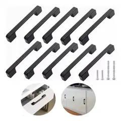 GENERICO - 10pcs Tiradores Para Cocina Cajones Armarios Negro 5in Negro