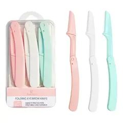 GENERICO - Perfilador Cejas X3 Navaja Quita Vello Facial Depilador Con Dientes De Acero Inoxidable