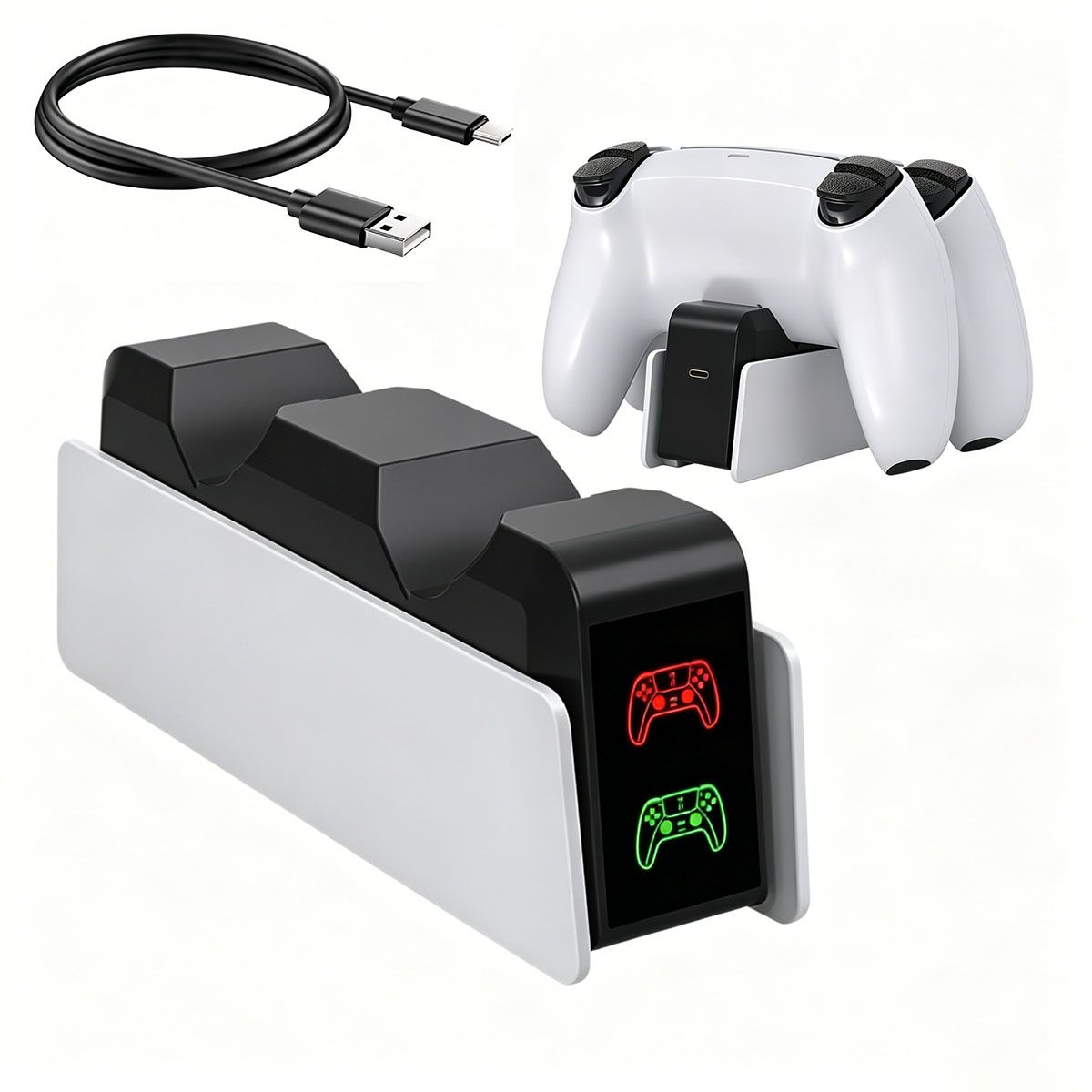 MOONCORE - Base Carga Para 2 Joysticks Compatible Con Ps5 -color Blanco
