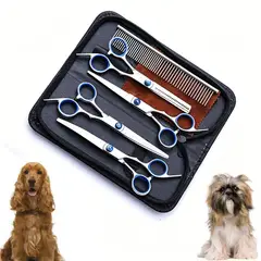 GENERICO - Kit Completo De Tijeras Para Pelaje De Mascotas, Gatos Y Perros