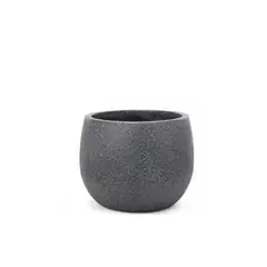 OEM - Macetero Redondo Decorativo Plástico Textura Piedra 30 cm Gris